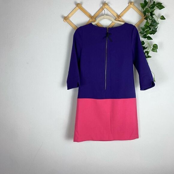 LOFT | Purple Pink Color Block Shift Dress Pink Purple Size 0 GUC T626 - Picture 6 of 6